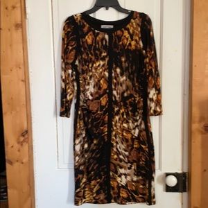 Shelby and Palmer tight fitted cheetah style dress